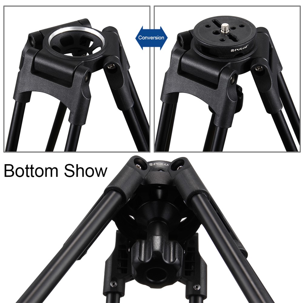 PULUZ PU3503 75mm Half Ball Flat to Bowl Adapter for Fluid Head Tripod DSLR Rig Camera - Black-5