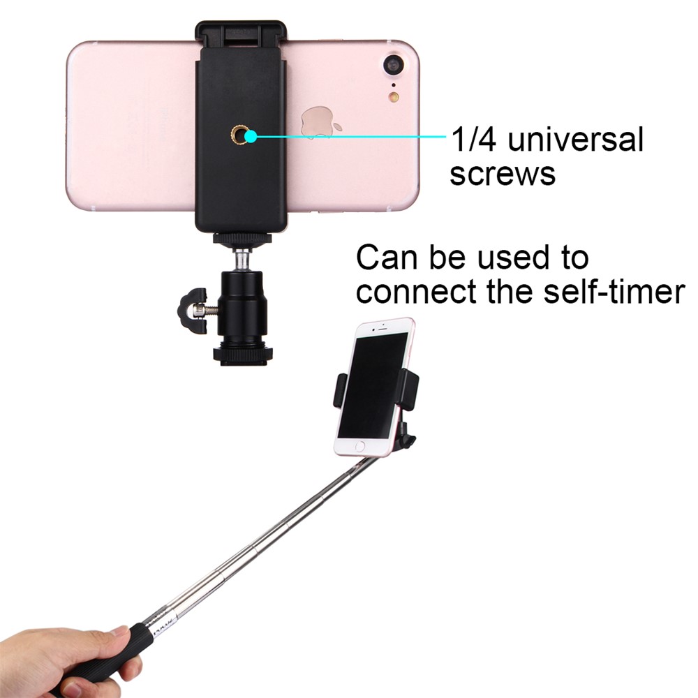 PULUZ PU214 1/4 Zoll Blitzschuh Stativkopf + Stativklemme Für Smartphones, Klemmbreite: 6-7.6cm-2