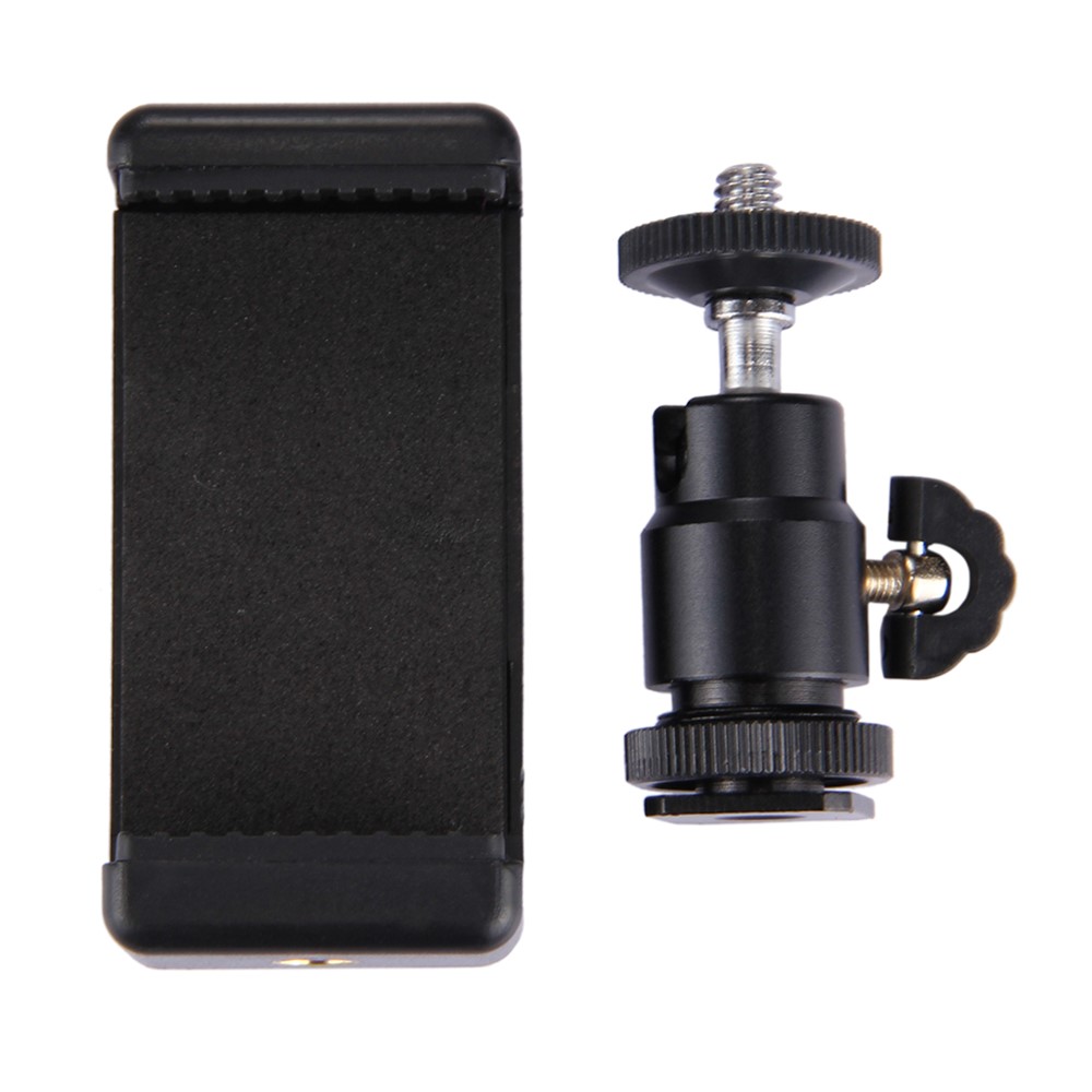 PULUZ PU214 1/4 Zoll Blitzschuh Stativkopf + Stativklemme Für Smartphones, Klemmbreite: 6-7.6cm-5