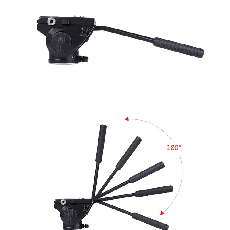 PULUZ PU3501 Heavy Duty Video Camera Tripod Action Fluid Drag Head with Sliding Plate for DSLR & SLR Cameras - Black-5