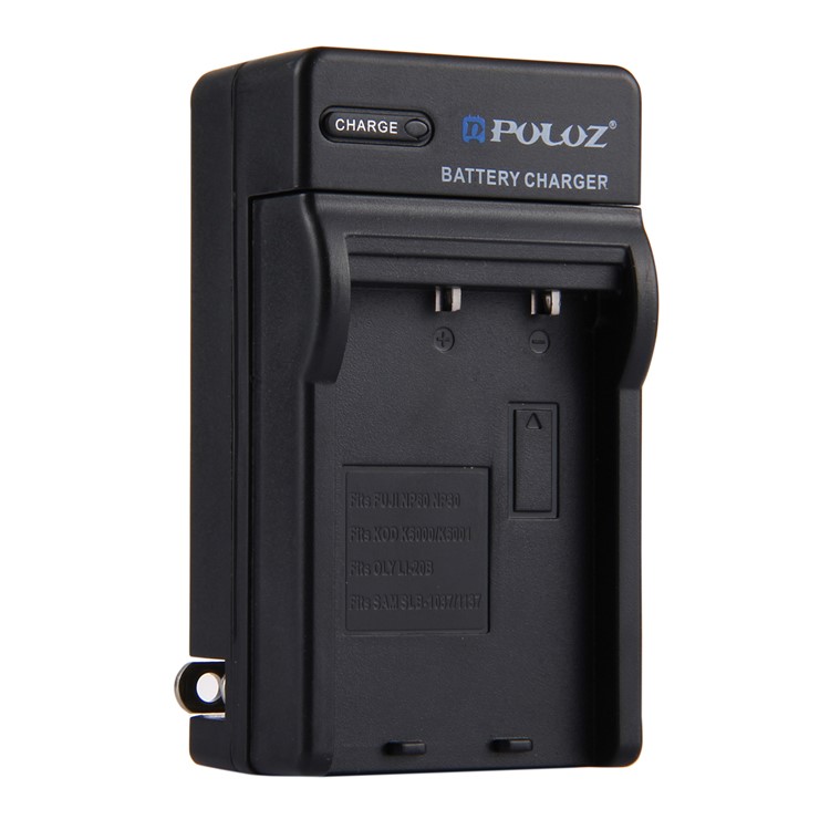 PULUZ PU2101 Battery Charger for Fujifilm NP-60 / NP-30, Kodak K5000 / K5001, Olympus LI-20B, Samsung SLB-1037 / 1137 Battery - US Plug-1