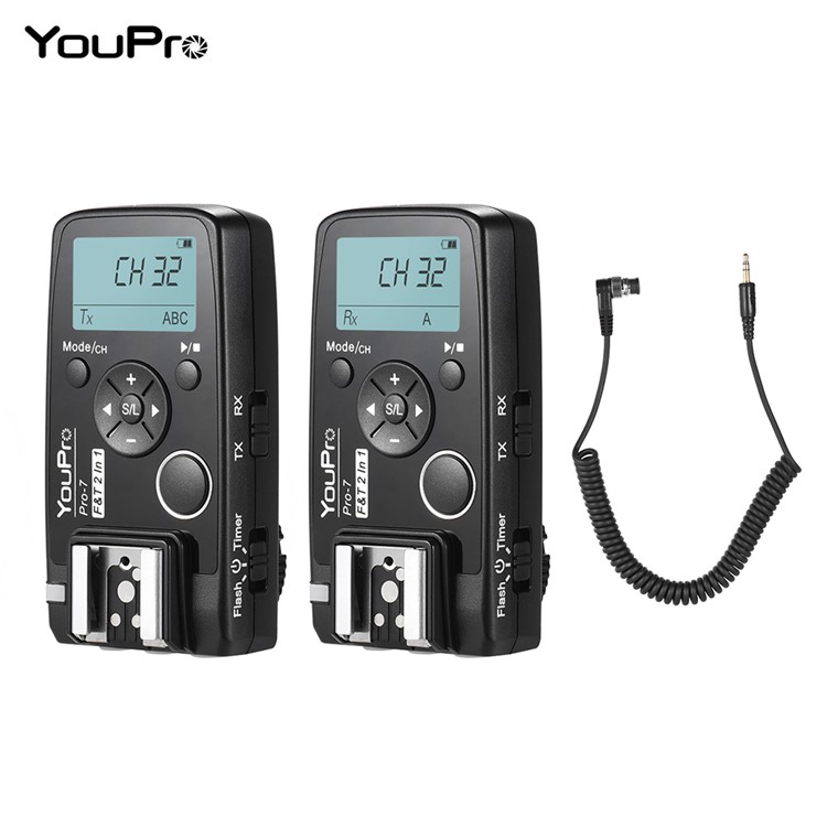 Wireless Flash Trigger with E3 2.5mm PC Sync & Shutter Cable for Nikon D810 D800 D700 D500 D5 D4 D300 D300S D3 D3s Camera-2