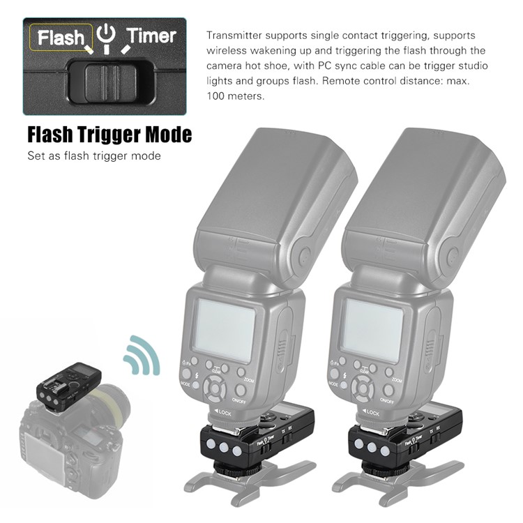 Wireless Flash Trigger with E3 2.5mm PC Sync & Shutter Cable for Nikon D810 D800 D700 D500 D5 D4 D300 D300S D3 D3s Camera-7