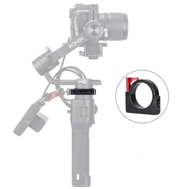 Aluminum Alloy Extension Ring Clamp Mount Adapter with 1/4" and 3/8" Screws for DJI Ronin-S Stabilizer-11