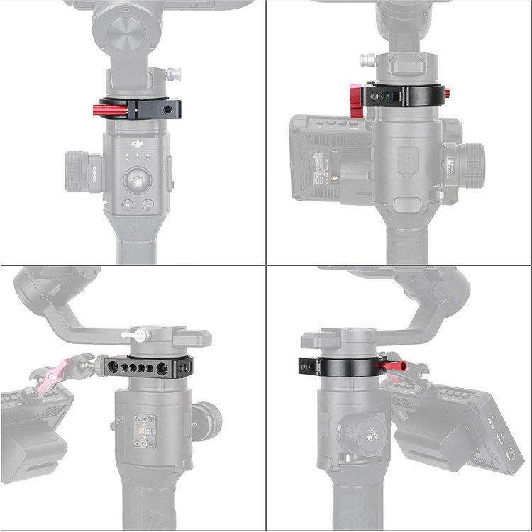 Aluminum Alloy Extension Ring Clamp Mount Adapter with 1/4" and 3/8" Screws for DJI Ronin-S Stabilizer-12