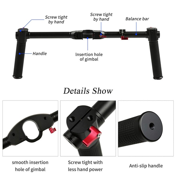 Dual Handle Grip Extended Handheld Kit for DJI Ronin S Gimbal Stabilizer-7