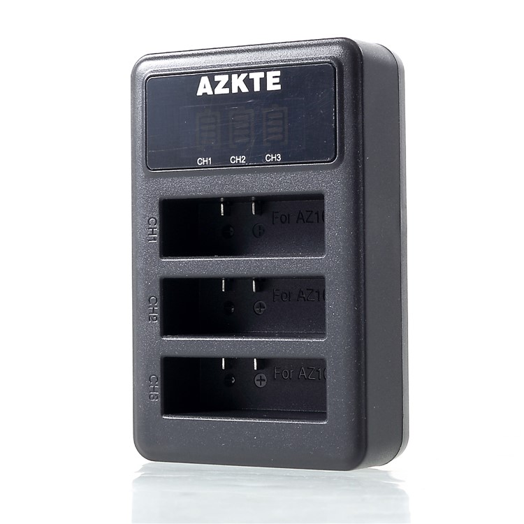 AZKTE Y2-39 for Xiaoyi II 4K Action Camera 3-port Battery Charger with LCD Display-1