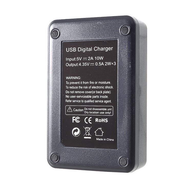 AZKTE Y2-39 for Xiaoyi II 4K Action Camera 3-port Battery Charger with LCD Display-3