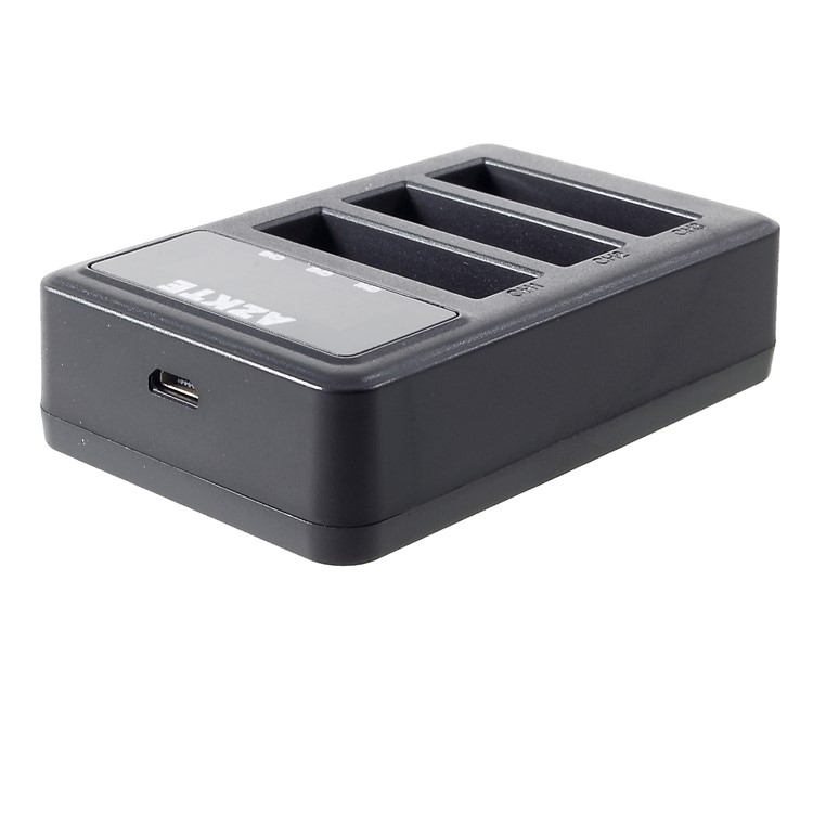 AZKTE Y2-39 for Xiaoyi II 4K Action Camera 3-port Battery Charger with LCD Display-5