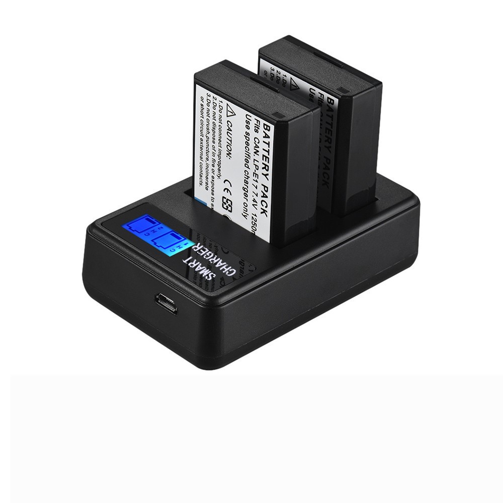 LCD Display 2-Channel LP-E17 Battery USB Charger for Canon EOS M3 M5, EOS 750D 760D etc-8