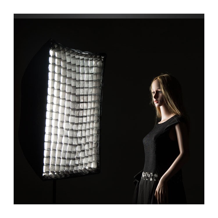 50*70cm Studio Flash Grid Softbox Mesh Rectangular Honeycomb Softbox Flash Light Soft Box - Black/Silver-10