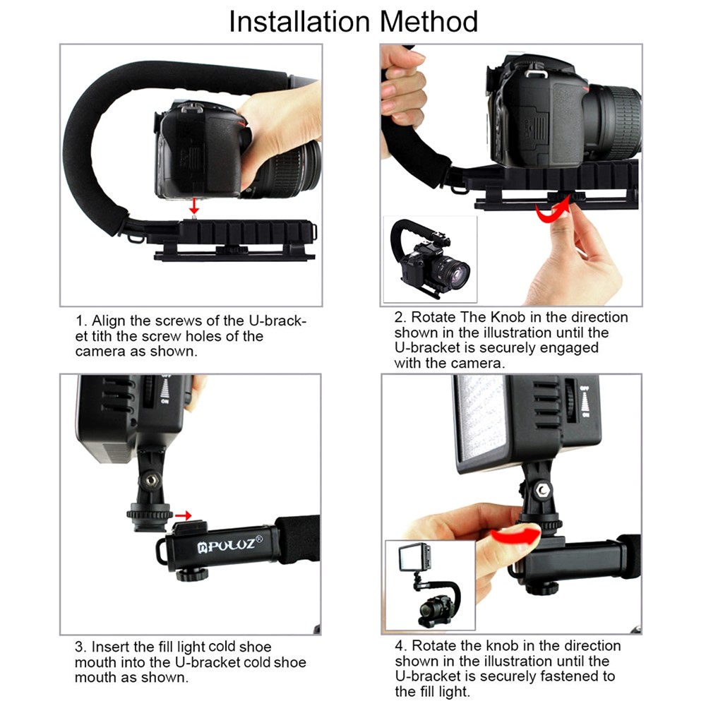 PULUZ PKT3012 Stabilizing Handle Bracket for DV Camcorder/DSLR Camera-9