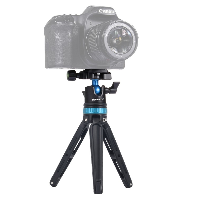 PULUZ Mini Adjustable Metal Desktop Tripod Mount with 360 Degree Ball Head for DSLR & Digital Cameras - Blue-1