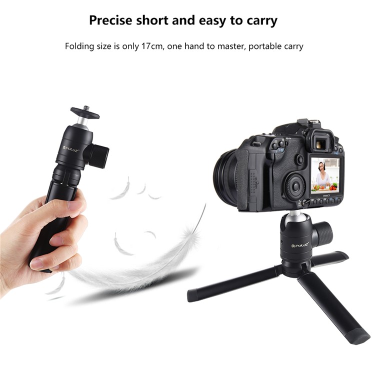 PULUZ PKT44 Mini Pocket Metal Desktop Tripod Mount with 1/4 inch Screw for DSLR & Digital Cameras-6