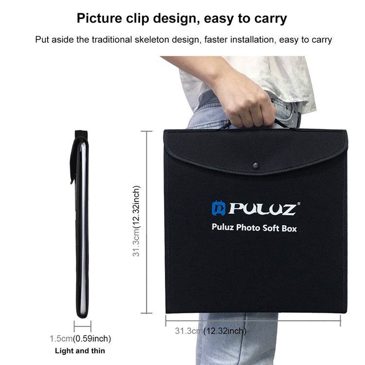 PULUZ 30cm Photo Softbox Portable Folding Studio Shooting Tent Box + 4.6 inch Ring LED Light Kits with 6 Colors Backdrops (Red, Green, Yellow, Blue, White, Black)-7