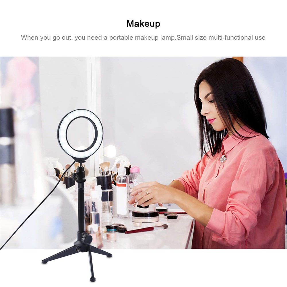 PULUZ 6.2 inch Dimmable LED Ring Vlogging Photography Video Lights with Cold Shoe Tripod Ball Head-12