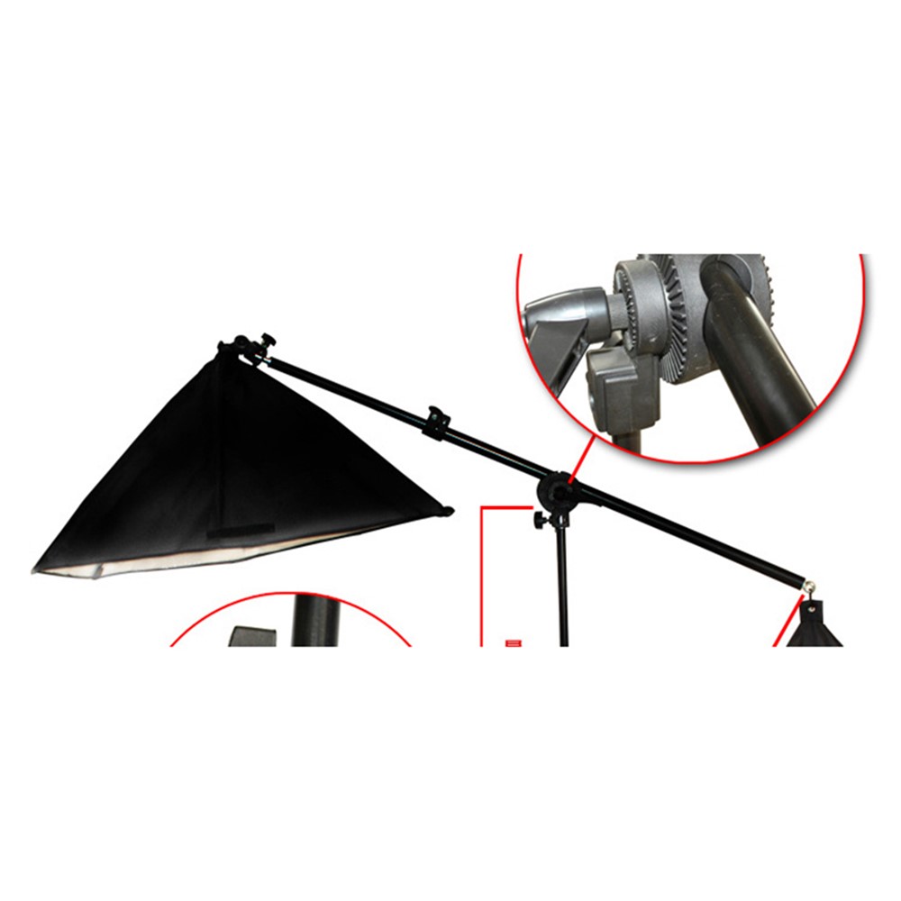 Kit De Cúpula Do Estúdio De Fotografia Suporte De Luz Braço Cruzado Com Saco De Peso Haste De Extensão De Estúdio De Fotografia 70-140 Cm - Nenhum Gancho-3