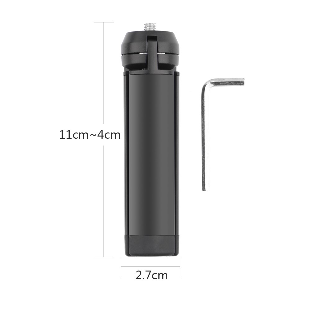 Metal Tripod Non-slip Silicone Pad Stable Aluminum Alloy Mount Phone Screwdriver for DJI Osmo Mobile 3 Stabilizer - Black-9