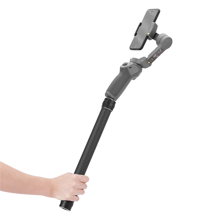 Carbon Fiber Extension Stick Rod Bar for DJI Osmo Mobile 3/2/Feiyu Vimble 2 Smooth 4 - Black-5