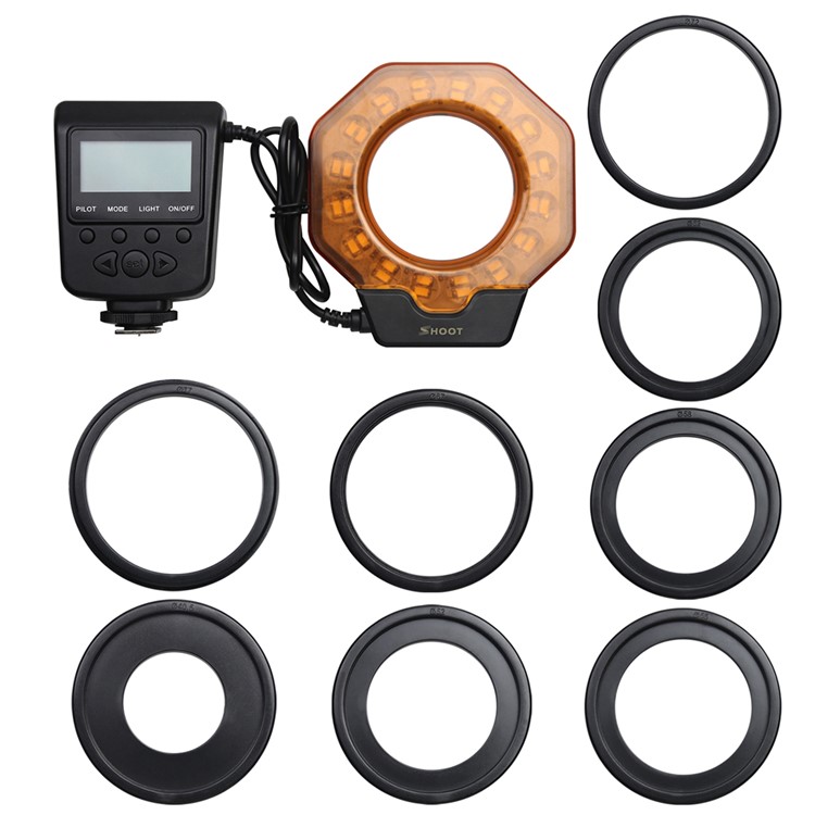 SHOOT SL-103C Macro LED Ring Flash Light for Nikon D5300 D5100 D3400 D3100 D7200 Canon 1300D 6D Olympus e420 Pentax K5 K50 DSLR Camera-4