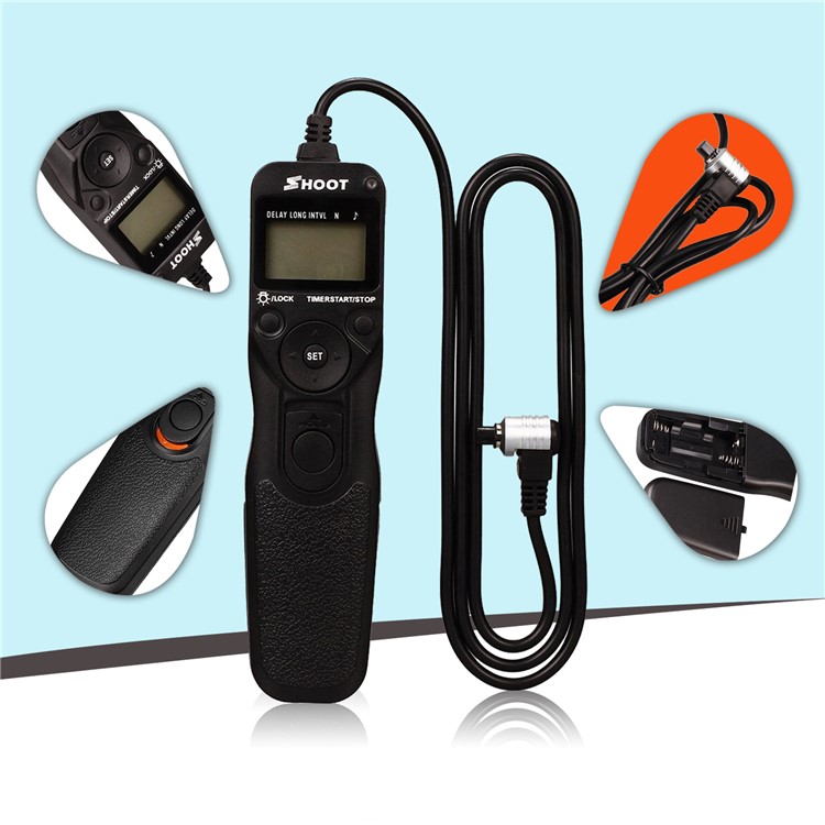 SHOOT LCD Timer Remote Shutter Release RS-80N3 for Canon EOS 5D 6D 7D 20D 30D 40D 50D-4