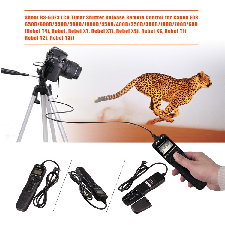 SHOOT RS-60E3 Shutter Release for Canon EOS 1300D 1100D 1200D 1000D 100D Etc. Remote Control Cord-3