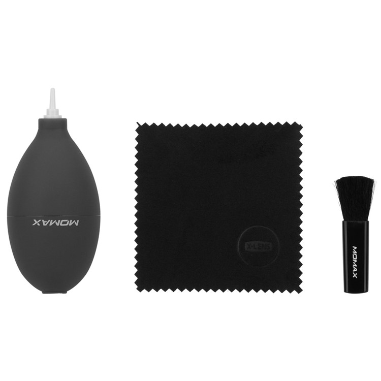 MOMAX Professional PVC Dust Blower + Wool Brush + Cleaning Cloth 3-in-1 Camera Lens Cleaning Kit-1