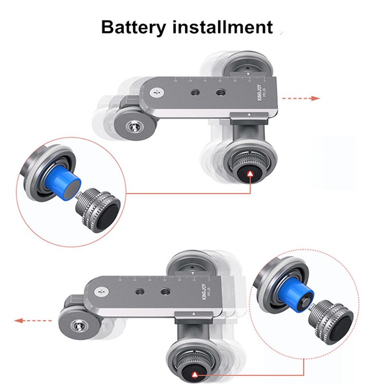 KINGJOY PPL-06 Mini Motorized Electric Track Slider Dolly Car 3-Wheel Video Pulley Rolling Skater for DSLR Camera-10