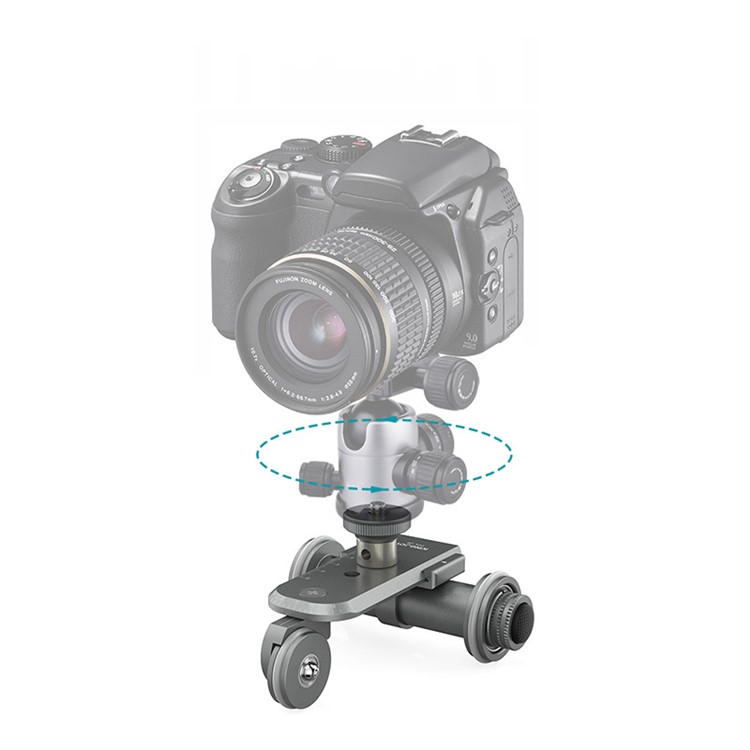 KINGJOY PPL-06 Mini Motorized Electric Track Slider Dolly Car 3-Wheel Video Pulley Rolling Skater for DSLR Camera-2