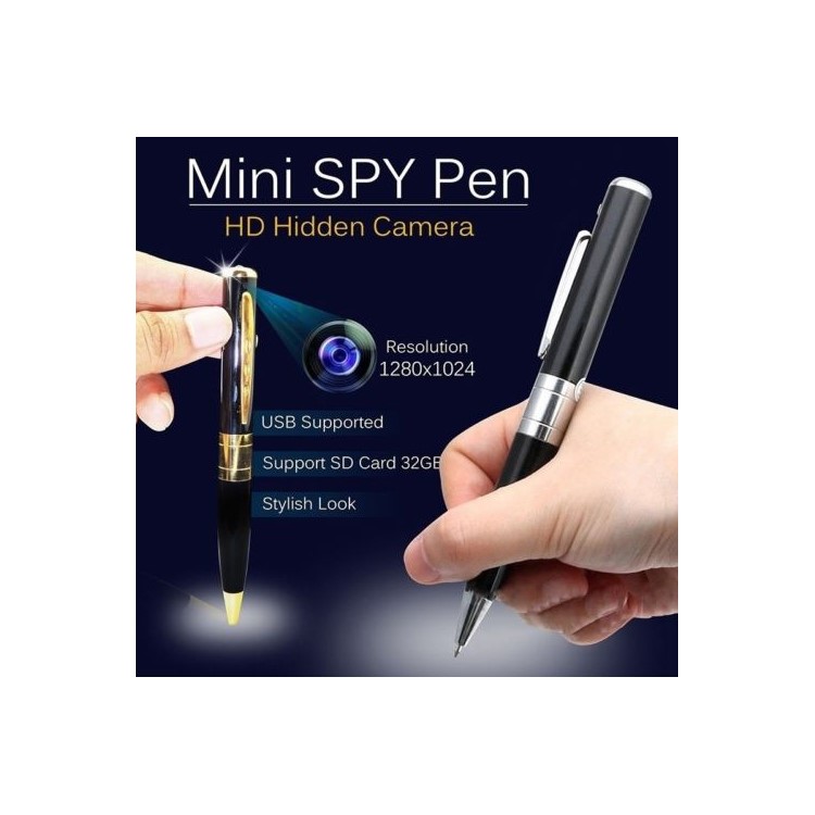 Mini Spy Pen HD Cam Camera Video USB DVR Recording Hidden SpyCam Writing Pen - Gold-5