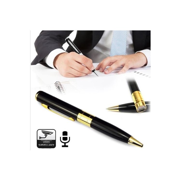 Mini Spy Pen HD Cam Camera Video USB DVR Recording Hidden SpyCam Writing Pen - Gold-7