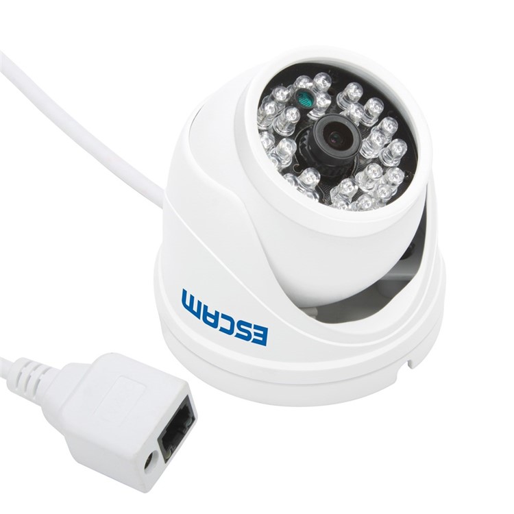 ESCAM QD520 720P 10m IP65 Dome CCTV IP Camera with 24pcs Leds - EU Plug-4