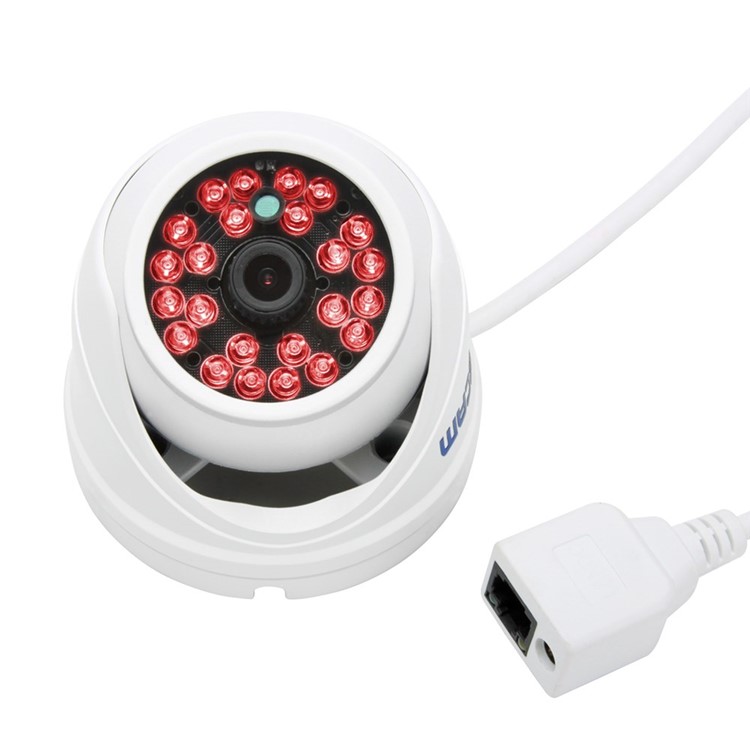 ESCAM QD520 720P 10m IP65 Dome CCTV IP Camera with 24pcs Leds - EU Plug-5