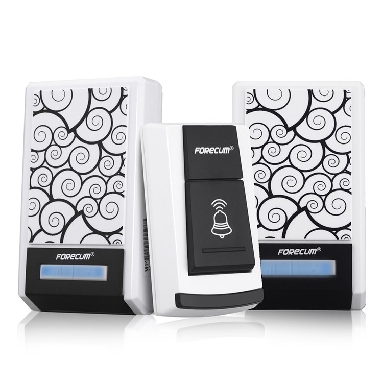FORECUM 5F Weatherproof Smart Home Wireless Doorbell 2 Receiver & 1 Emitter - Cloud Pattern-2