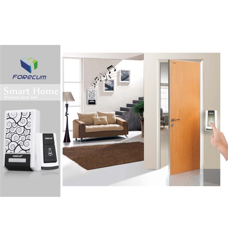 FORECUM 5F Weatherproof Smart Home Wireless Doorbell 2 Receiver & 1 Emitter - Cloud Pattern-6