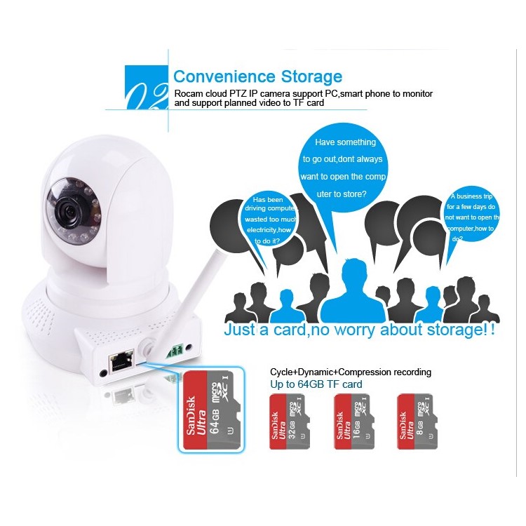 720P HD 1.3MP WI-FI CCTV Indoor IP Network Camera, 1/4" CMOS 10m IR IP-02A White Shell - EU Plug-10