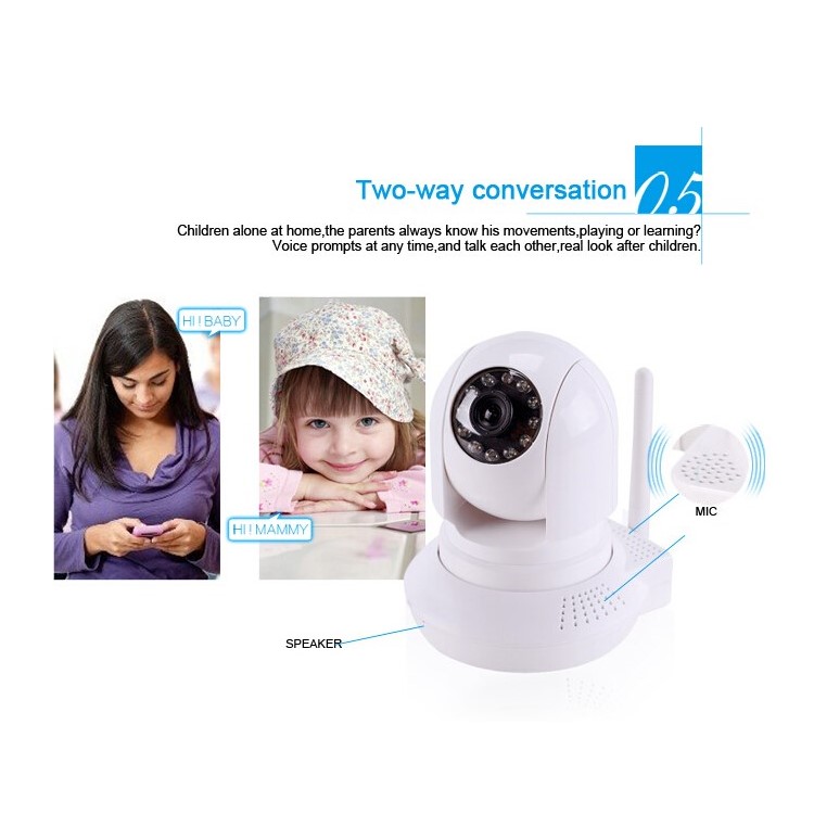 720P HD 1.3MP WI-FI CCTV Indoor IP Network Camera, 1/4" CMOS 10m IR IP-02A White Shell - EU Plug-13