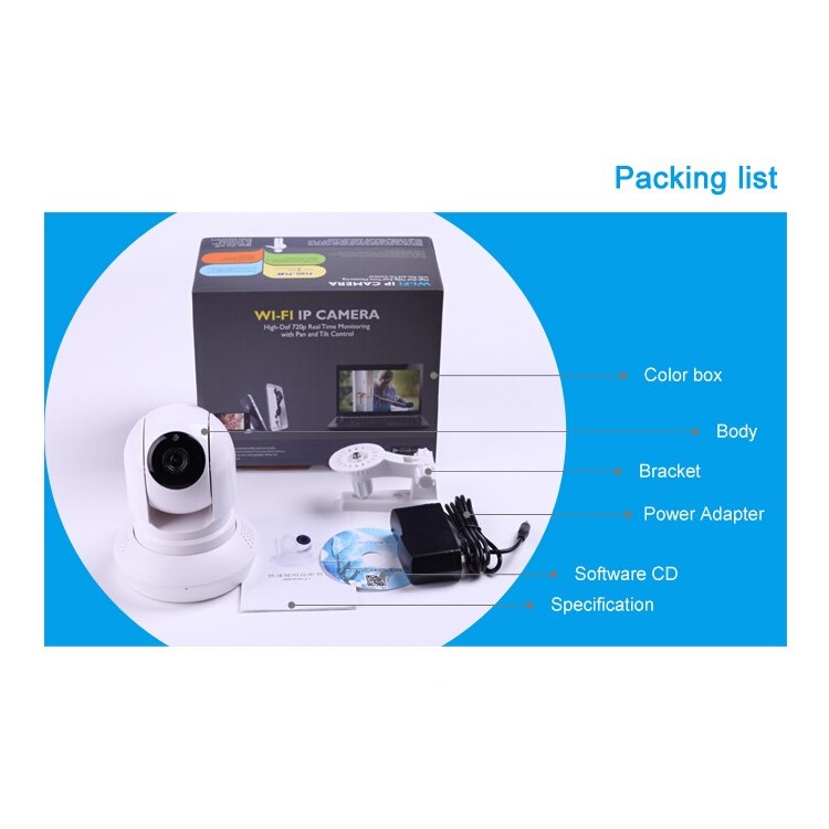 720P HD 1.3MP WI-FI CCTV Indoor IP Network Camera, 1/4" CMOS 10m IR IP-02A White Shell - EU Plug-17