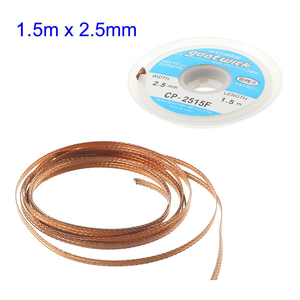 GOOT Wick 2.5mmx1.5m Desoldering Remover Braid Cable CP-2515F-1