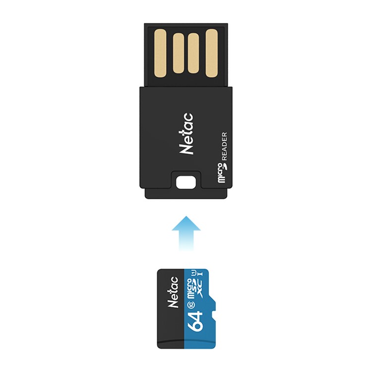 NETAC P500 Class 10 64GB Micro SD TF Memory Card + Card Reader + SD Adapter-2