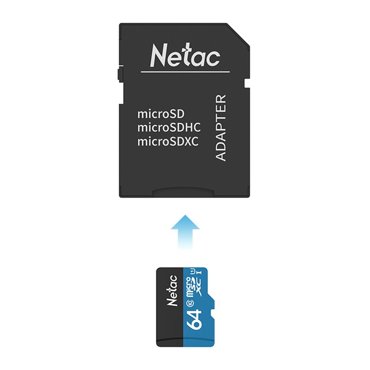 NETAC P500 Class 10 64GB Micro SD TF Memory Card + Card Reader + SD Adapter-3