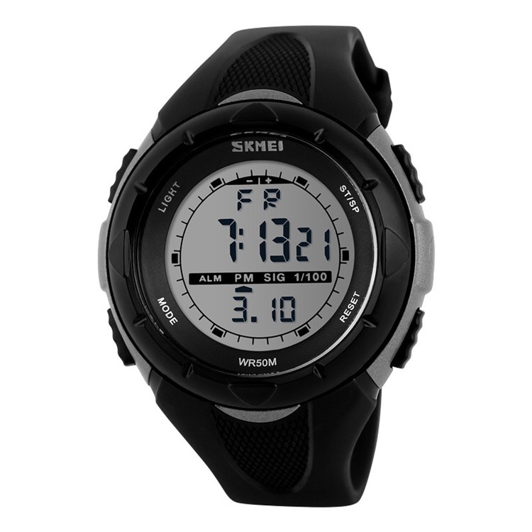 SKMEI Electronic Sports Men Watch with Weekend/Time/Date Display - Silver Color-2