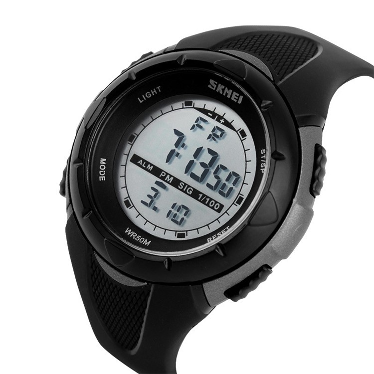 SKMEI Electronic Sports Men Watch with Weekend/Time/Date Display - Silver Color-3