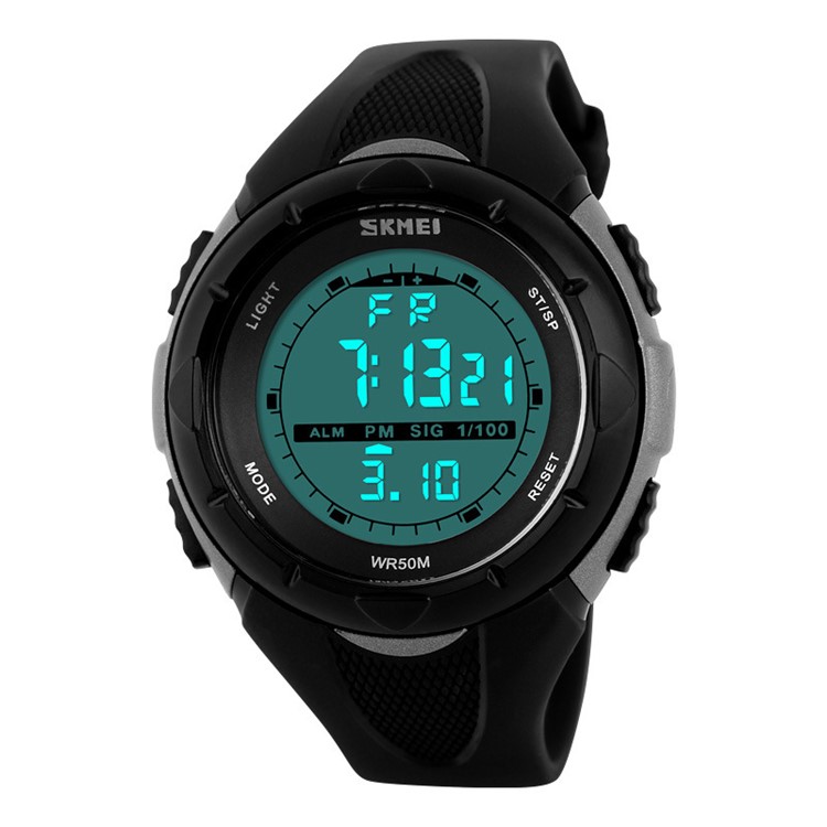 SKMEI Electronic Sports Men Watch with Weekend/Time/Date Display - Silver Color-4