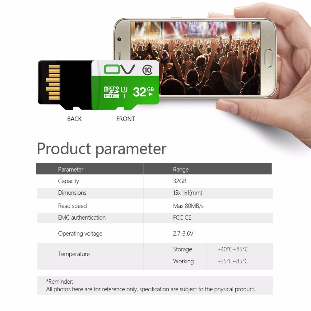 OV 32GB Micro SD Card High Speed Class 10 UHS-I Micro SD TF Card-3