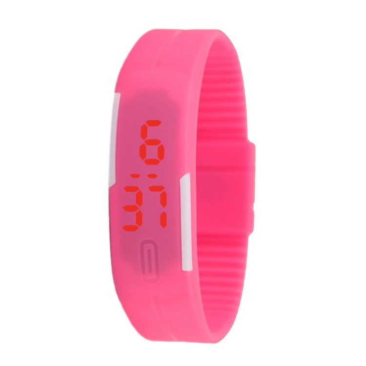 Digital Wristwatch Touch Screen LED Bracelet Waterproof - Rose-1