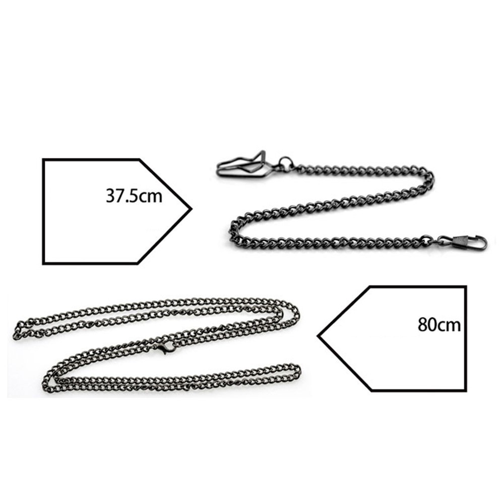 Retro Hollow-out Flip Pocket Watch Quartz Round Dial Watch with Chain - 37.5cm Standard Chain-8