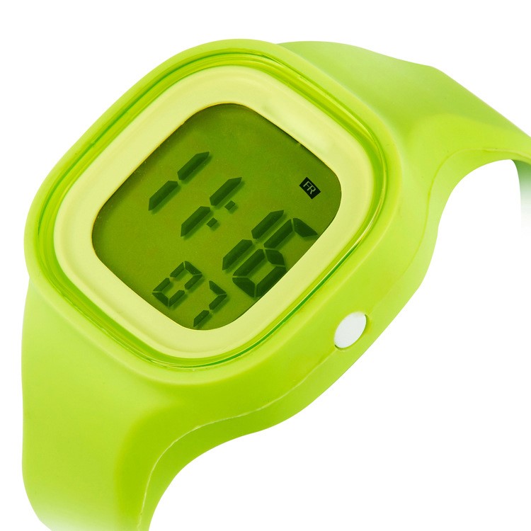Helle Süßigkeit-Farbe 50M wasserdichte Sport-Digitaluhr mit Silikon-Band - Grün-3