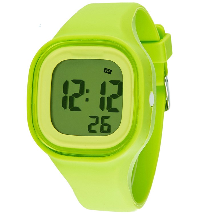 Helle Süßigkeit-Farbe 50M wasserdichte Sport-Digitaluhr mit Silikon-Band - Grün-4