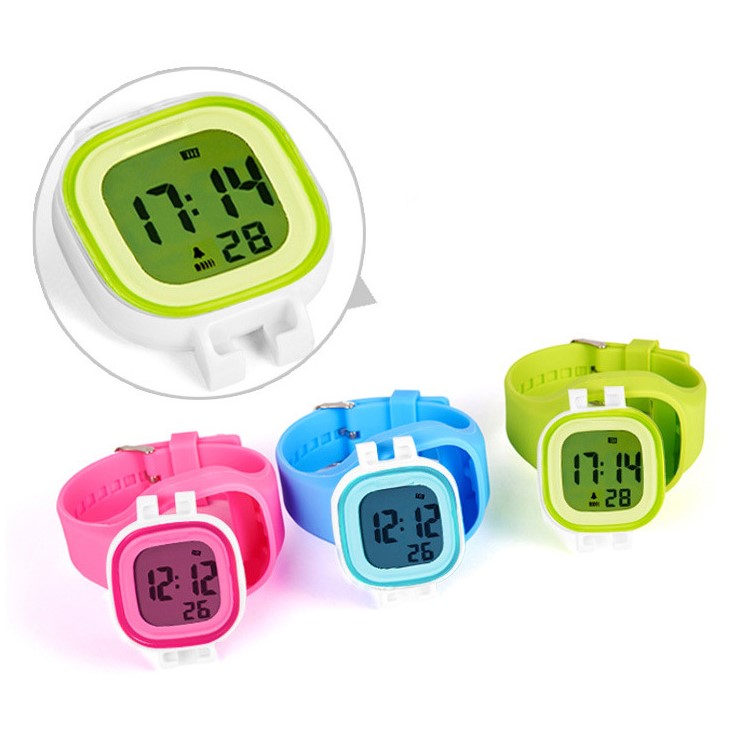 Helle Süßigkeit-Farbe 50M wasserdichte Sport-Digitaluhr mit Silikon-Band - Grün-5